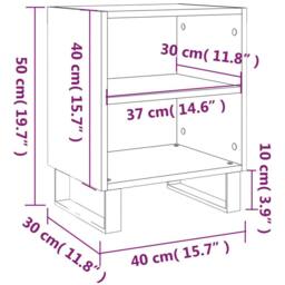 Berkfield Home Elegant Bedside Cabinet Smoked Oak 40x30x50 cm Engineered Wood in Brown - Size: 40 x 30 x 50 cm - thumbnail 9