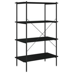 Berkfield Home 4-Tier Shelving Unit Black 80x40x130 cm - Size: 80 x 40 x 130 cm - thumbnail 5