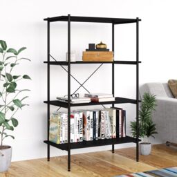 Berkfield Home 4-Tier Shelving Unit Black 80x40x130 cm - Size: 80 x 40 x 130 cm - thumbnail 1