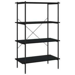 Berkfield Home 4-Tier Shelving Unit Black 80x40x130 cm - Size: 80 x 40 x 130 cm - thumbnail 2