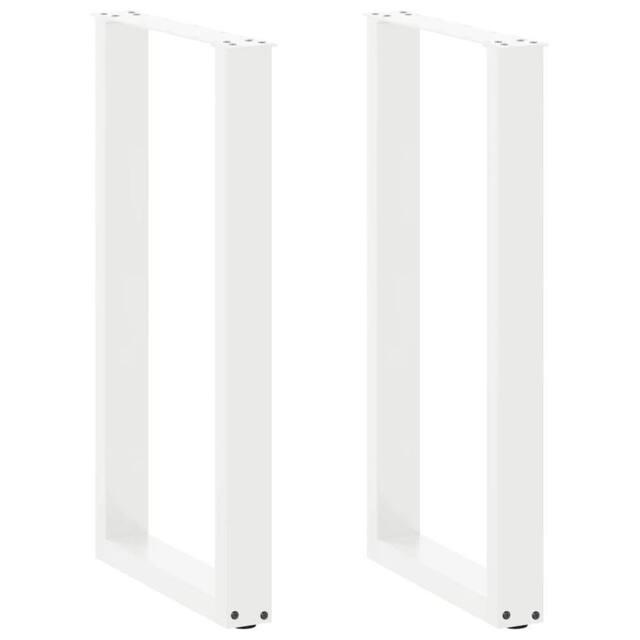 Berkfield Home Coffee Table Legs U-Shaped 2 pcs White 50x(90-91) cm Steel - image 1