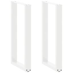 Berkfield Home Coffee Table Legs U-Shaped 2 pcs White 50x(90-91) cm Steel - thumbnail 1