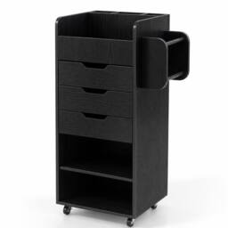 Costway Rolling Storage Cart Mobile Storage Cabinet with 3 Drawers in Black - thumbnail 1