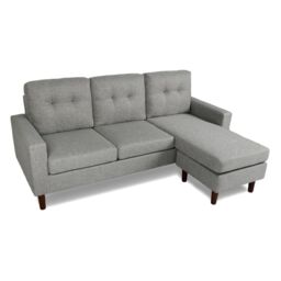 Home Garden Direct Pisa Small Corner Sofa with Reversible Chaise - Soft Woven Fabric Grey - Size: 3 Seater - thumbnail 6