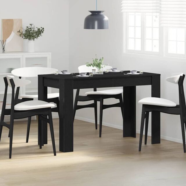 Berkfield Home Dining Table Black Oak 120x60x76 cm Engineered Wood - Size: 120 x 60 x 76 cm - image 1