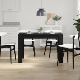 Berkfield Home Dining Table Black Oak 120x60x76 cm Engineered Wood - Size: 120 x 60 x 76 cm - thumbnail 3