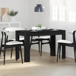 Berkfield Home Dining Table Black Oak 120x60x76 cm Engineered Wood - Size: 120 x 60 x 76 cm - thumbnail 1