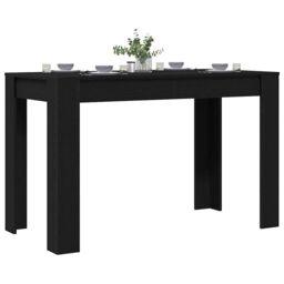 Berkfield Home Dining Table Black Oak 120x60x76 cm Engineered Wood - Size: 120 x 60 x 76 cm - thumbnail 4