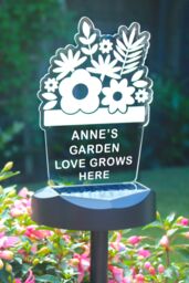 Personalised Memento Company Personalised Plant Pot Outdoor Solar Light in Clear - thumbnail 4