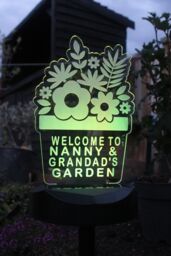 Personalised Memento Company Personalised Plant Pot Outdoor Solar Light in Clear - thumbnail 3
