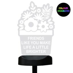 Personalised Memento Company Personalised Plant Pot Outdoor Solar Light in Clear - thumbnail 1