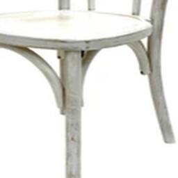 EONLION Wooden Stacking Chairs, Lime Wash Bentwood Chairs, Bistro Chairs in White - thumbnail 3