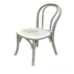 EONLION Wooden Stacking Chairs, Lime Wash Bentwood Chairs, Bistro Chairs in White
