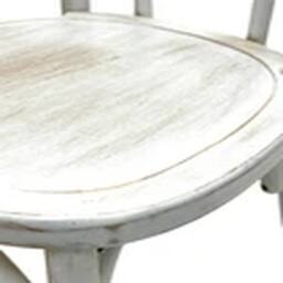 EONLION Wooden Stacking Chairs, Lime Wash Bentwood Chairs, Bistro Chairs in White - thumbnail 4