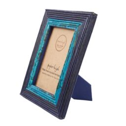 Paper High Reclaimed Newspaper Photo Frame in Dark Blue - Size: Medium - thumbnail 2