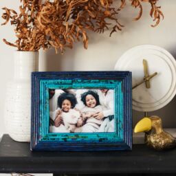 Paper High Reclaimed Newspaper Photo Frame in Dark Blue - Size: Medium - thumbnail 4