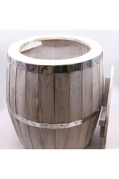 KDMD Whitewash Beer Barrel Table Rustic Modern Coffee & Side Table in White - thumbnail 2