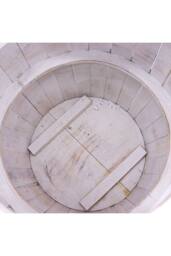 KDMD Whitewash Beer Barrel Table Rustic Modern Coffee & Side Table in White - thumbnail 3