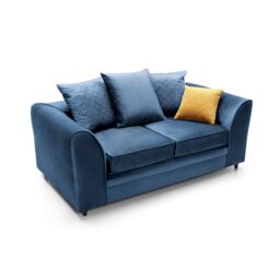 Abakus Direct Chicago Spill-Proof Velvet 2 Seater Sofa in Dark Blue - thumbnail 5