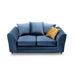 Abakus Direct Chicago Spill-Proof Velvet 2 Seater Sofa in Dark Blue - thumbnail 6
