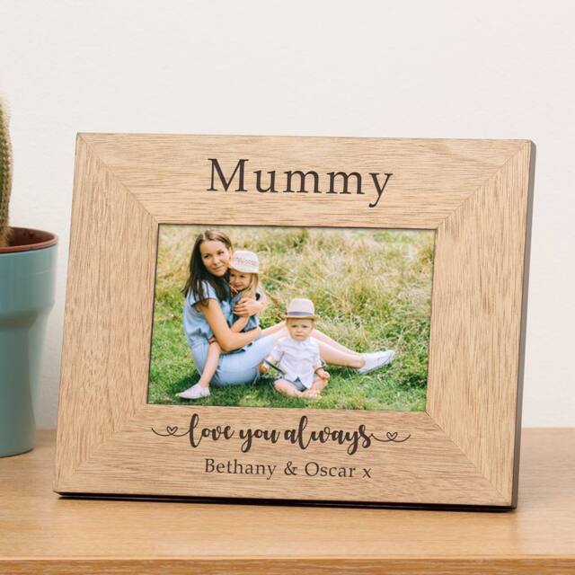 Uniqueful Personalised Love You Always Wood Picture Frame 7x5 for Mum in Beige - Size: 1 Pack - image 1