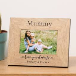 Uniqueful Personalised Love You Always Wood Picture Frame 7x5 for Mum in Beige - Size: 1 Pack - thumbnail 1