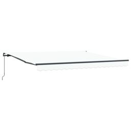 Berkfield Home Manual Retractable Awning White 400x300 cm - thumbnail 5