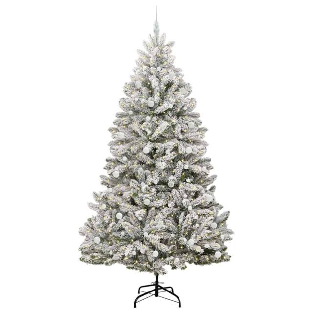 Berkfield Home Elegant Artificial Christmas Tree Green & White 240 cm PVC & Metal - image 1