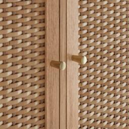 Wyld Haus Waterford Oak & Rattan Large Sideboard 3 Doors in Natural - thumbnail 5