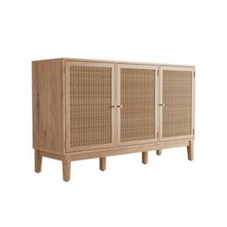 Wyld Haus Waterford Oak & Rattan Large Sideboard 3 Doors in Natural - thumbnail 3