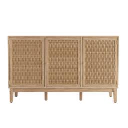 Wyld Haus Waterford Oak & Rattan Large Sideboard 3 Doors in Natural - thumbnail 2
