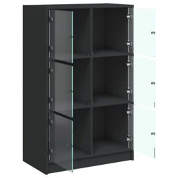 Berkfield Home Highboard with Doors Black 68x37x109 cm Engineered Wood - Size: 68 x 37 x 109 cm - thumbnail 6