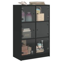 Berkfield Home Highboard with Doors Black 68x37x109 cm Engineered Wood - Size: 68 x 37 x 109 cm - thumbnail 5