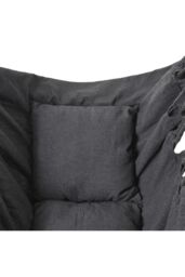 H&O Direct Foldable Canvas Leisure Reading Hammock Chair Hanging Rope Swing with 2 Cushions & Side Pocket for Books, Max 440 Lbs in Dark Grey - thumbnail 6