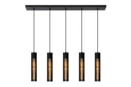 Lucide 'LIONEL' Dimmable Adjustable Stylish Indoor Bar Pendant Light 5xE27 in Black - thumbnail 1