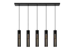Lucide 'LIONEL' Dimmable Adjustable Stylish Indoor Bar Pendant Light 5xE27 in Black - thumbnail 2