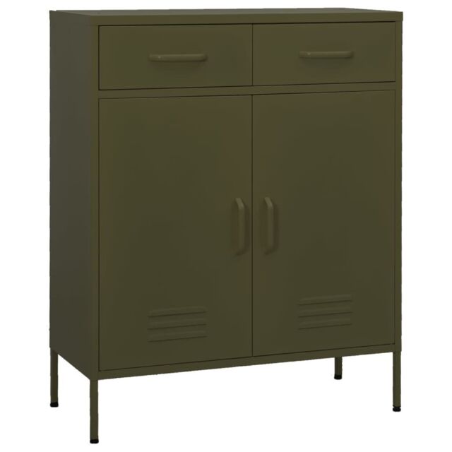 Berkfield Home Storage Cabinet Olive Green 80x35x101.5 cm Steel - image 1