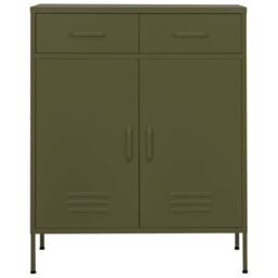 Berkfield Home Storage Cabinet Olive Green 80x35x101.5 cm Steel - thumbnail 2