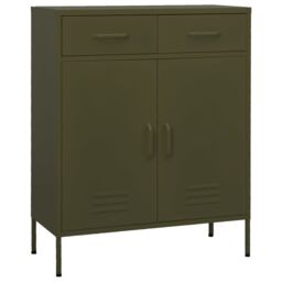 Berkfield Home Storage Cabinet Olive Green 80x35x101.5 cm Steel