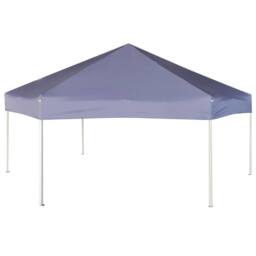 Berkfield Home Hexagonal Pop-Up Marquee with 6 Sidewalls Dark Blue 3.6x3.1 m - thumbnail 4