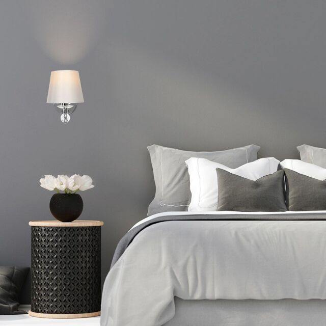 ValueLights Bryantt Pair of Silver Indoor Wall Light - image 1