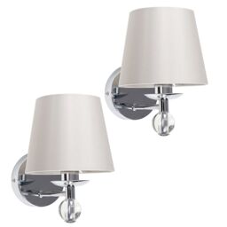 ValueLights Bryantt Pair of Silver Indoor Wall Light - thumbnail 2