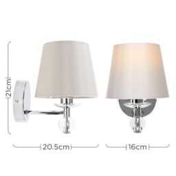 ValueLights Bryantt Pair of Silver Indoor Wall Light - thumbnail 6