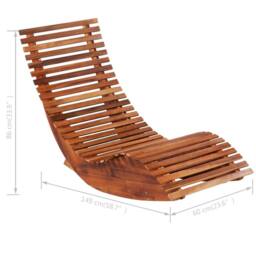 Berkfield Home Rocking Sun Loungers 2 pcs Acacia Wood in Brown - thumbnail 5
