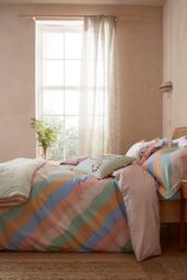 YVONNE ELLEN 'Signature Stripe' Cotton Duvet Cover Set - Size: Super King