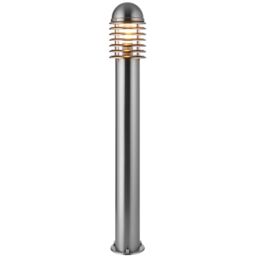Loops 4 PACK 1m Outdoor Post Bollard Light Polished Steel Vandal Proof Pathway Lamp in Metallics - thumbnail 4