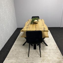 KOSY KOALA Wooden Dining Table with Benche & 2 Black Velvet Chairs, Stylish Dining Room Furniture - thumbnail 8