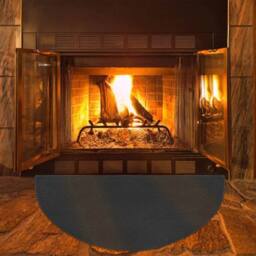 Havendro 61x106cm Fire Resistant Mat Fireplace Grill Protection in Black - Size: 61x106 cm - thumbnail 1