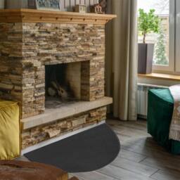 Havendro 61x106cm Fire Resistant Mat Fireplace Grill Protection in Black - Size: 61x106 cm - thumbnail 3