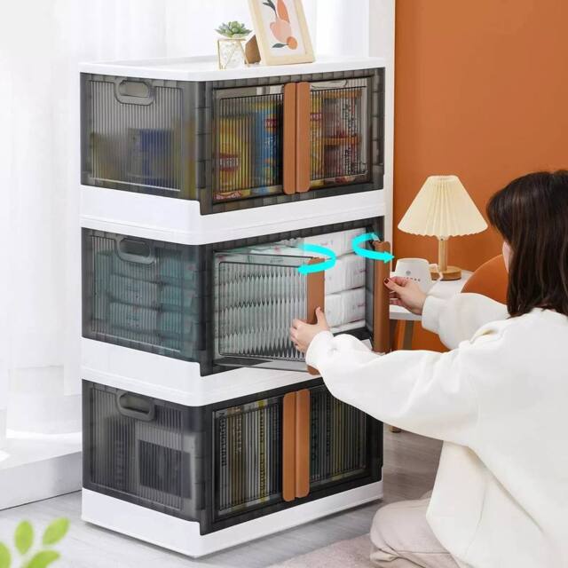 KORVIXA 3PCS Collapsible Plastic Box Container in Black - Size: 500mm - image 1
